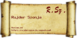 Rujder Szonja névjegykártya